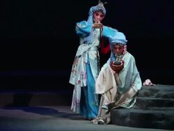 MS Actress performing Qinqiang opera in theater and Qinqiang is representative folk opera of northwest china  AUDIO  / xi'an, shaanxi, china Stock Footage