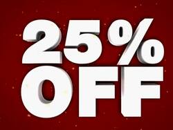 Discount sale 25% text animation Stock Footage