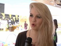 INTERVIEW - Debby Ryan on Kate Spade Saturday, how she spends her Saturdays, and "Saturday isâ€¦." at Kate Spade Saturday Summer Solstice Party Stock Footage