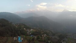 Annapurna mountain range, Nepal. Aerial. Stock Footage