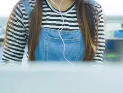 Woman using laptop computer Stock Footage