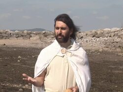 Jesus / Disciple breaking bread at Communion Stock Footage