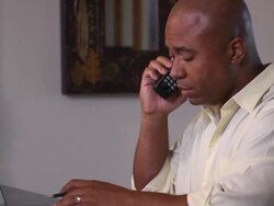 Frustrated Man Argues with Large Company over the Phone Stock Footage