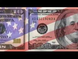 US Currency with USA Flag Stock Footage