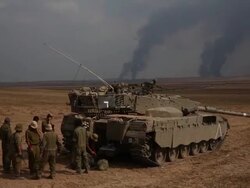 Tensions Remain High At Israeli Gaza Border Stock Footage