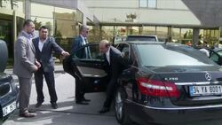 CLEAN : Turkish foreign minister arrives at Syria News Clip