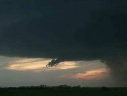 CU ZO TU Shot of incredible tornado warned mothership supercell thunderstorm and Windthorst / Texas, United States Stock Footage