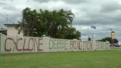 Cyclone Debbie Message Of Defiance From Locals Stock Footage