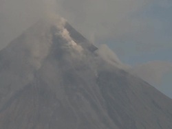 Smoke rises from the flanks of Mayon volcano, Philippines, December 2009 Stock Footage