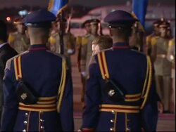 Arafat plane lands, officials greet Suha Arafat News Clip