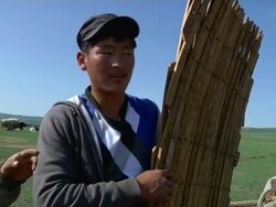 MS Nomads moving camp / Central-south Mongolia, Mongolia Stock Footage