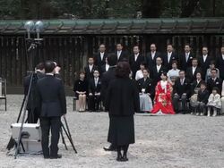 Wedding procession at Meiji Shrine, Tokyo, Japan Stock Footage