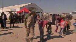 Refugees in camp outside Mosul News Clip