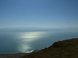 WS View of dead sea / Ein Gedi, Judea Desert, Israel Stock Footage
