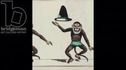 Animated 19th century zoetrope with monkey wearing a hat Stock Footage