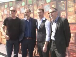 Peter Schlessel, Anthony Stacchi, Travis Knight and Graham Annable at 'The Boxtrolls' Los Angeles Premiere Presented By Focus Features Benefitting The Imagination Foundation Stock Footage