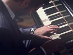 Business Man Playing the Piano Stock Footage