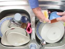 HD: Doing The Washing Up Stock Footage