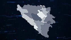 Bosnia and Herzegovina network map Stock Footage