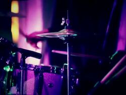 Drummer playing drums Stock Footage