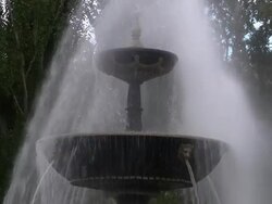 WS fountain spraying water Stock Footage