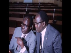 SYND 26/03/1972 UGANDAN FOREIGN MINISTER WANUME KIBEDI SPEAKING TO ISRAELI BUSINESSMEN News Clip