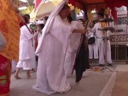 Women in trance at Phuket Vegetarian Festival Stock Footage