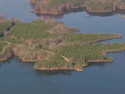 WS AERIAL View of trees and river / North Carolina, United States Stock Footage