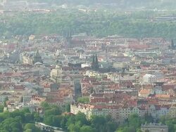 WS AERIAL View of city / Prague, Czech Republic Stock Footage