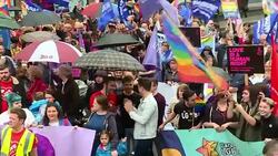 People March in Support of Same Sex Marriage in Northern Ireland News Clip