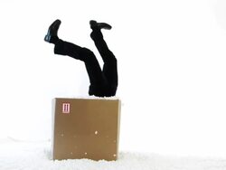 Box Digging Businessman Stock Footage