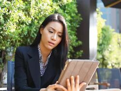 HD:Conference via tablet. Stock Footage