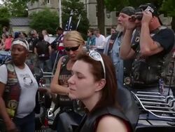 Bikes Are Blessed In Washington Ahead Of Annual Rolling Thunder Bike Procession Stock Footage