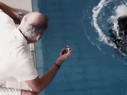 Athlete in water Stock Footage