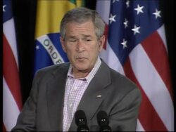 Bush and Lula presser, Bush calls for release of British sailors News Clip