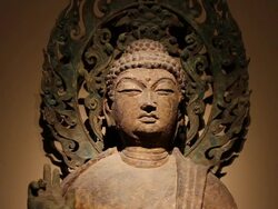 CU Buddhist Statue/xian,shaanxi,China Stock Footage