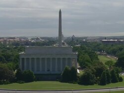 WS AERIAL View of Washington Monument and Lincoln Memorial / Washington, Dist. of Columbia, United States Stock Footage