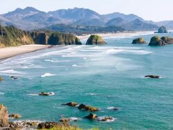 Pacific Coast at Cannon Beach Stock Footage