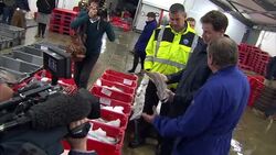Nick Clegg visiting Newlyn fish market News Clip