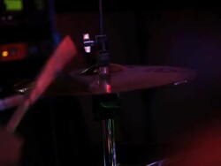 CU drum sticks on cymbal in drum kit/Norwich/Norfolk/UK Stock Footage