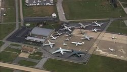 Dover Air Force Base  - Aerial View - Delaware,  Kent County,  United States Stock Footage