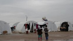 Bab Al-Salam Syrian Refugee Camp Stock Footage