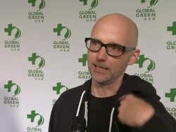 INTERVIEW - Moby on performing at the event, his Academy Awards predictions, and on being green at home at the Global Green USA 11th Annual Pre-OscarÂ® Party Stock Footage