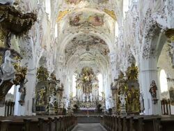 MS View of architecture in church / Rottenbuch, Bavaria, Germany  Stock Footage
