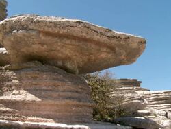 MS LA Shot of limestone rock / Antequera, Andalusia, Spain Stock Footage