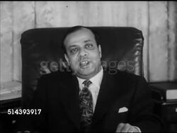 1953: AT THE EMBASSY: MS Pakistan Ambassador Muhammed Ali Bogra sitting at desk in Embassy SOT saying '...this way of life routed in the way of Islam that gives my country its essential unity, solidarity...' Instructional Video