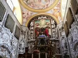 Martorana (Santa Maria dell'Ammiraglio) church, apse with decorations and painting representing the Assumption of the Virgin, Palermo,  Sicily. Stock Footage