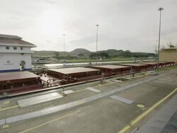 Time Lapse of a ship crossing the Panama Canal Stock Footage