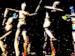 MANIKINS - capture one, black back : mixed media (LOOP) Stock Footage