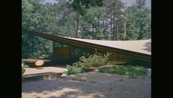 WS Exterior of modern house in forest / United States Stock Footage